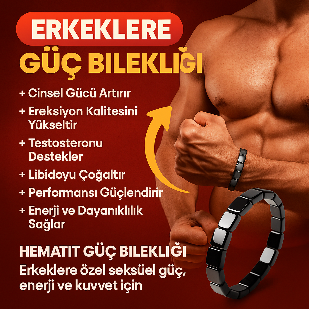Derdeva – Maskülen Enerji, Libido ve Cinsel İstek Destekleyici Hematit Bileklik