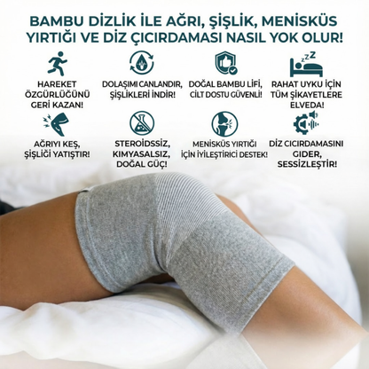 Derdeva Bambu Dizlik™ – Diz Ağrısı, Menisküs, Şişlik, Sertlik ve Dolaşım Destekleyici Kompresyon Dizlik