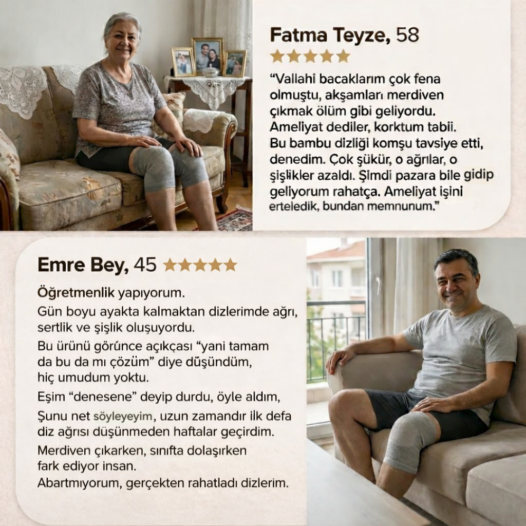 Derdeva Bambu Dizlik™ – Diz Ağrısı, Menisküs, Şişlik, Sertlik ve Dolaşım Destekleyici Kompresyon Dizlik