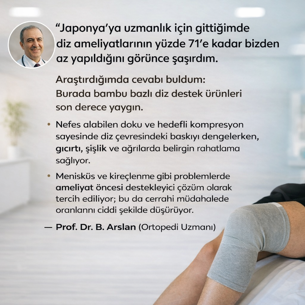Derdeva Bambu Dizlik™ – Diz Ağrısı, Menisküs, Şişlik, Sertlik ve Dolaşım Destekleyici Kompresyon Dizlik