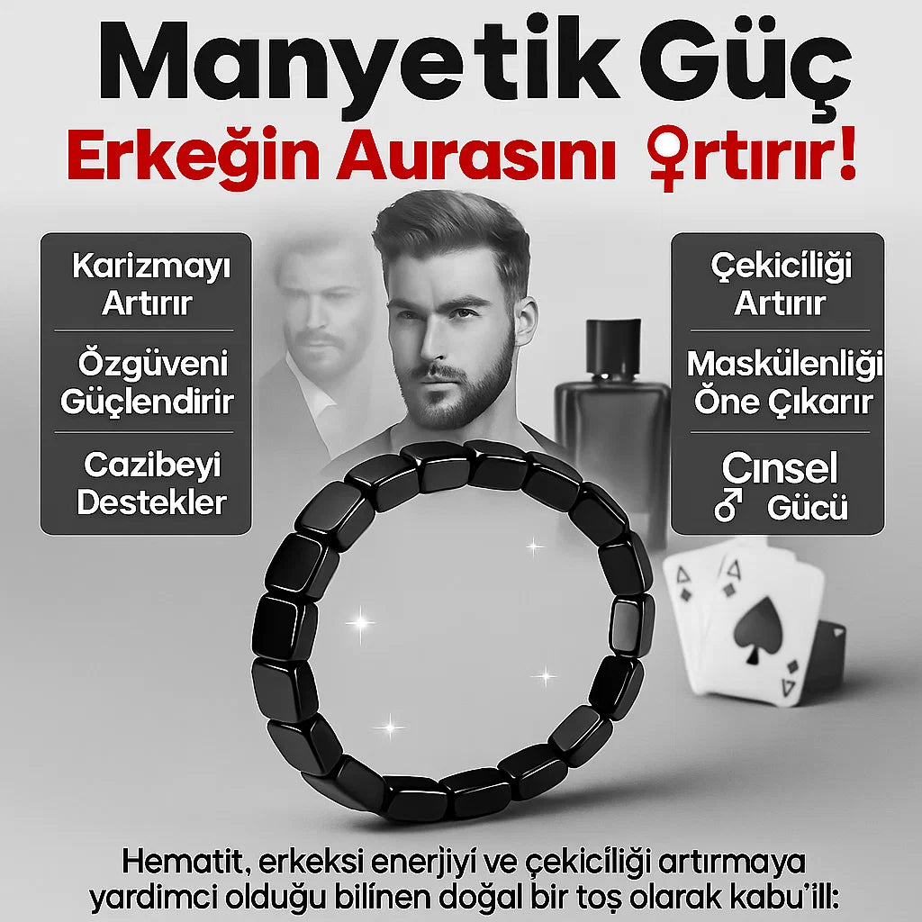 Derdeva – Maskülen Enerji, Libido ve Cinsel İstek Destekleyici Hematit Bileklik